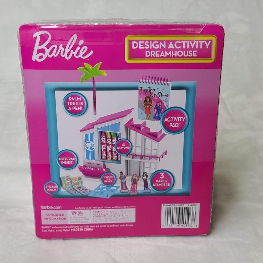 Barbie Design Activity Dreamhouse With Pad Stencil Stampers Pen Crayons New - Picture 4 of 7
